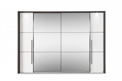 Denver-sleeping von SchlafKONTOR trendline - Kleiderschrank ca. 312 cm breit weiß - graphit