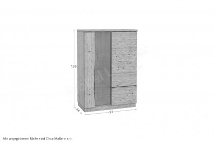 Ferrara von Schösswender - Highboard FE 22L Wildeiche hell lackiert