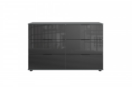 Danzig von Wimex - Sideboard grafitgrau mit schwarzen Schubkästen