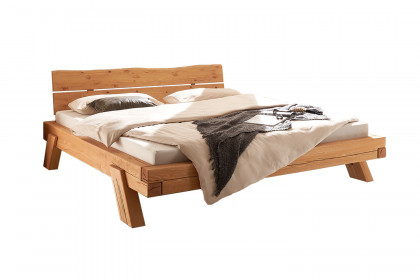 BE-0880 von GK Möbelvertrieb - Massivholzbett Kiefer mit Baumkante