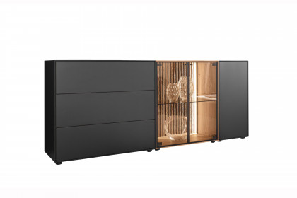 Selino von Hartmann - Wohnwand V26 Kerneiche natur/  Birke anthrazit 