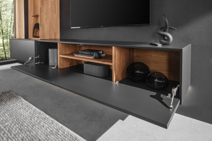 Selino von Hartmann - Wohnwand V26 Kerneiche natur/  Birke anthrazit 