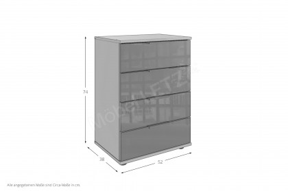 Danzig von Wimex - Nachtschrank in Boxspringhöhe grau/ schwarz