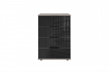 Danzig von Wimex - Nachtschrank in Boxspringhöhe grau/ schwarz