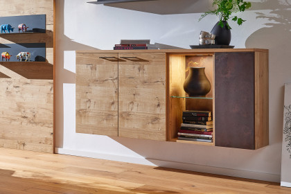 Ferrara von Schösswender - Sideboard hängend FE 21L Risseiche/ Metall Rost
