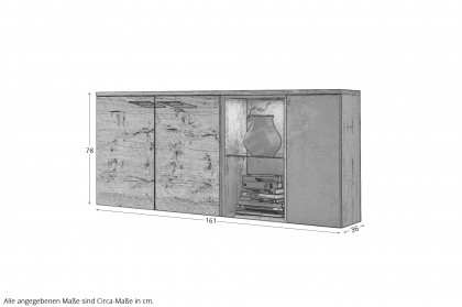 Ferrara von Schösswender - Sideboard hängend FE 21L Risseiche/ Metall Rost