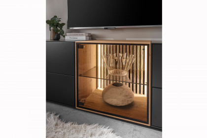 Selino von Hartmann - Wohnwand V28 Kerneiche natur/ anthrazit 