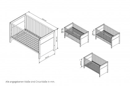 Filou-LE25 von POL Power - Babyzimmer-Set weiß - Artisan Eiche Nachbildung