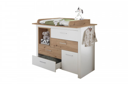 Filou-LE25 von POL Power - Babyzimmer-Set weiß - Artisan Eiche Nachbildung