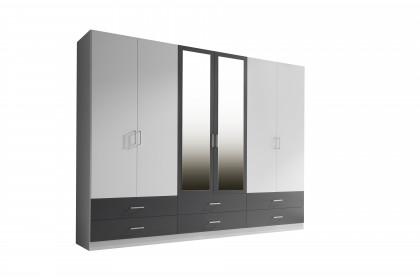 Janne von POL Power - Kombischrank weiß graphit mit Spiegel