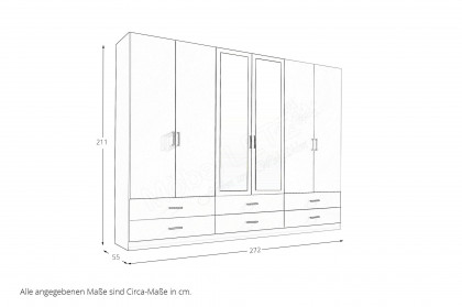Janne von POL Power - Kombischrank weiß graphit mit Spiegel