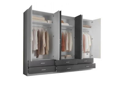 Janne von POL Power - Kombischrank weiß graphit mit Spiegel