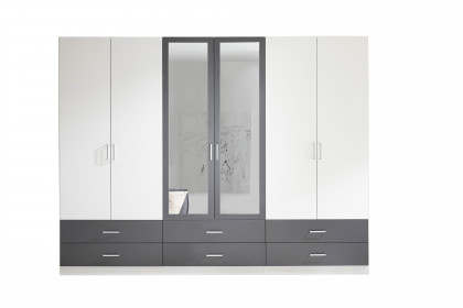 Janne von POL Power - Kombischrank weiß graphit mit Spiegel