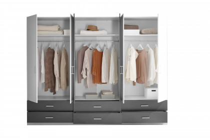 Janne von POL Power - Kombischrank weiß graphit mit Spiegel