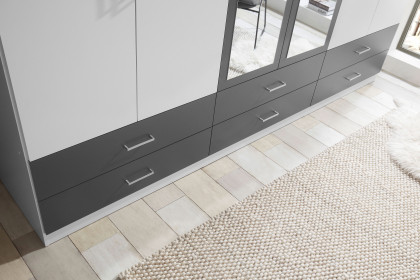 Janne von POL Power - Kombischrank weiß graphit mit Spiegel