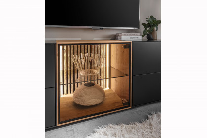 Selino von Hartmann - Wohnwand V28SVSV Kerneiche natur/ anthrazit 