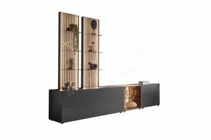 Selino von Hartmann - Wohnwand V28SVSV Kerneiche natur/ anthrazit 