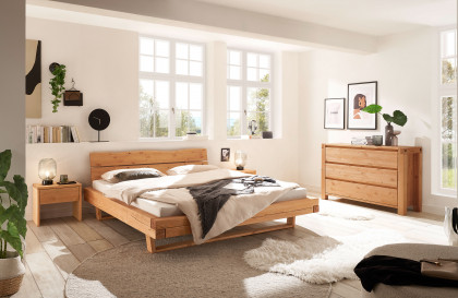 BE-0880 von GK Möbelvertrieb - Balkenbett mit Holzkufe 140x200 cm