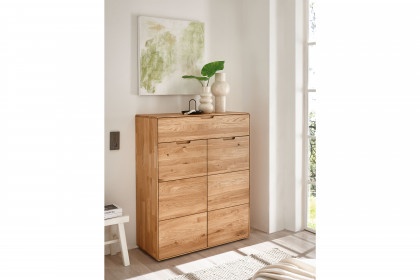 KM-0663 von GK Möbelvertrieb - Schuhschrank in Wildeiche massiv und geölt