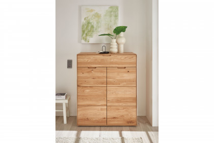 KM-0663 von GK Möbelvertrieb - Schuhschrank in Wildeiche massiv und geölt