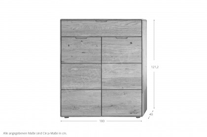 KM-0663 von GK Möbelvertrieb - Schuhschrank in Wildeiche massiv und geölt