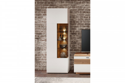 Fresno von Wohnconcept - Vitrine in Weiß/ Artisan Eiche