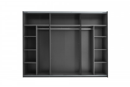 Mesio von POL Power - Schwebetürenschrank graphit mit Hotel-Einteilung