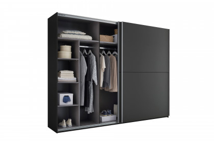 Mesio von POL Power - Schwebetürenschrank graphit mit Hotel-Einteilung