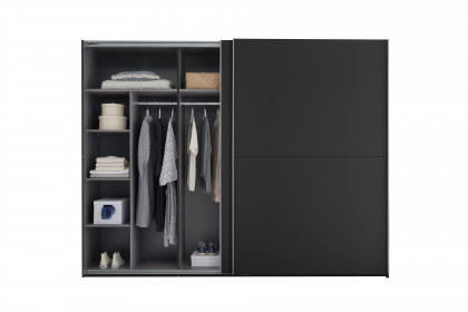 Mesio von POL Power - Schwebetürenschrank graphit mit Hotel-Einteilung