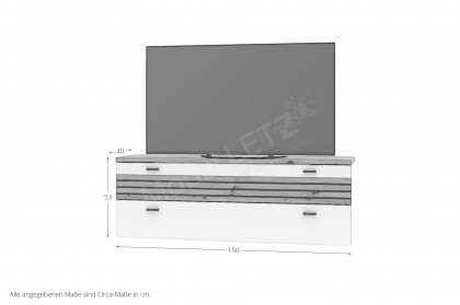 Fresno von Wohnconcept - Hängelowboard mit Eichenabsetzung
