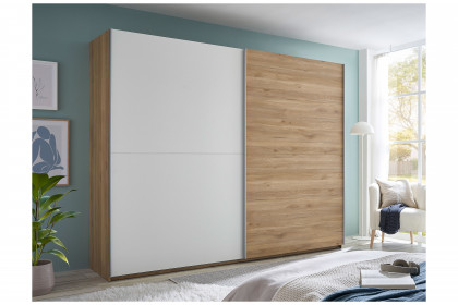 Mesio von POL Power - Schwebetürenschrank 2-türig Mauvella Eiche - weiß