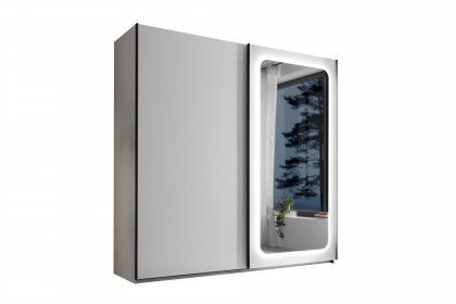 Mione von POL Power - Schwebetürenschrank inkl. Beleuchtung, weiß - Spiegel