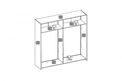 Mione von POL Power - Schwebetürenschrank inkl. Beleuchtung, weiß - Spiegel