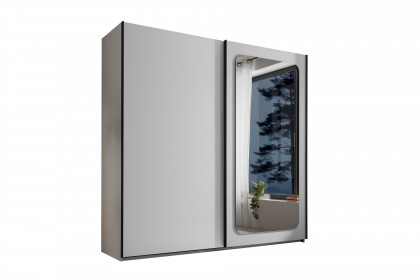 Mione von POL Power - Schwebetürenschrank inkl. Beleuchtung, weiß - Spiegel