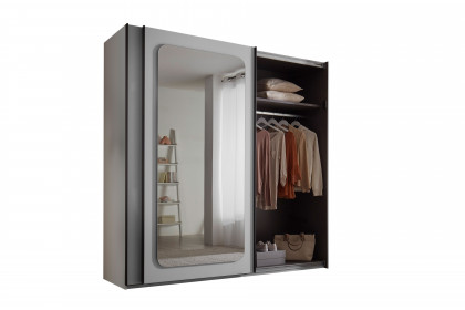 Mione von POL Power - Schwebetürenschrank inkl. Beleuchtung, weiß - Spiegel