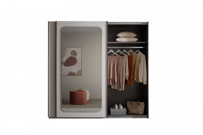 Mione von POL Power - Schwebetürenschrank inkl. Beleuchtung, weiß - Spiegel