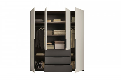 Nuka von SchlafKONTOR trendline - Kleiderschrank 4-türig mit 3 Schubladen