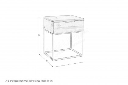 Seppo von SchlafKONTOR trendline - Nachtkonsole Boxspringbetthöhe ca. 52 cm
