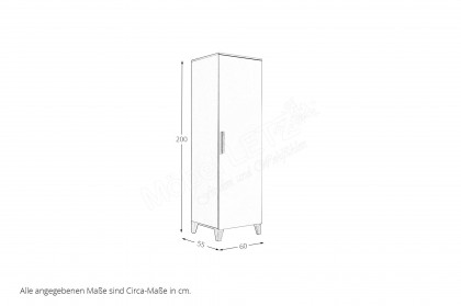 Prizzi von POL Power - 1-türiger Schrank schmal weiß - Aurum