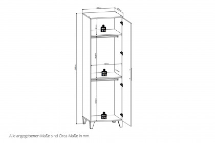Prizzi von POL Power - 1-türiger Schrank schmal weiß - Aurum