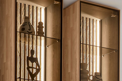 Selino von Hartmann - Wohnwand V32 Kerneiche natur/ Birke anthrazit