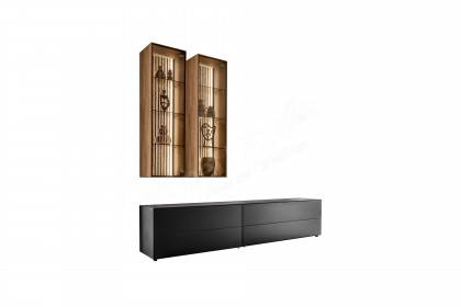 Selino von Hartmann - Wohnwand V32 Kerneiche natur/ Birke anthrazit