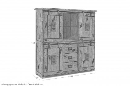 Woody aus der Kollektion Letz - Highboard IV Mangoholz 2. Wahl