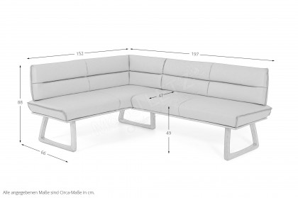 KOINOR Dining System - Eckbank mit Lederbezug in Marmo