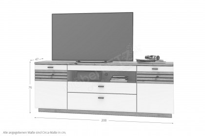 Fresno von Wohnconcept - TV-Unterteil in Artisan Eiche/ Weiß