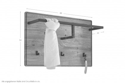 KM-0663 von GK Möbelvertrieb - Garderobenpaneel in Wildeiche massiv