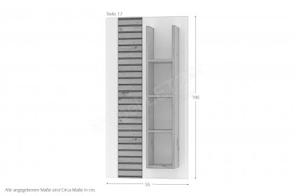Fresno von Wohnconcept - Wandregal mit vier offenen Fächern