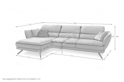 HU-HP21001 von Hukla - Ecksofa grey