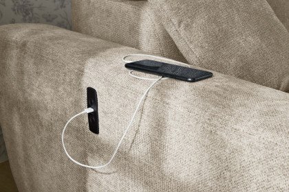 Domino-LE25 von Job - Ecksofa Ausführung rechts beige-braun