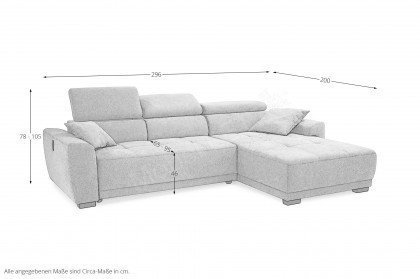 Domino-LE25 von Job - Ecksofa Ausführung rechts beige-braun